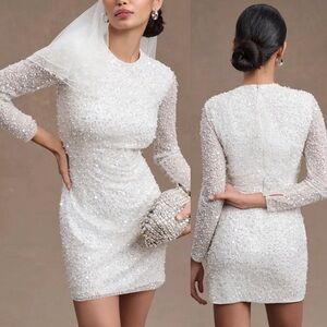 $350 Anthropologie BHLDN 6 Medium Josie Mini Sequins Dress Party